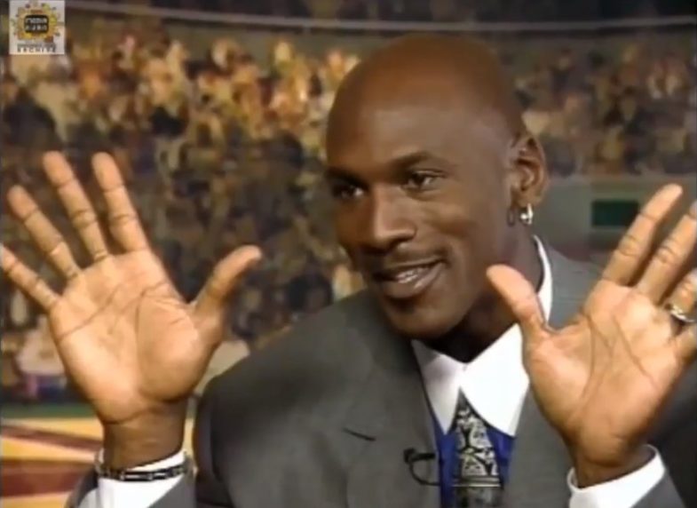 "The length of Michael Jordan's fingers." nba Firebarzzz