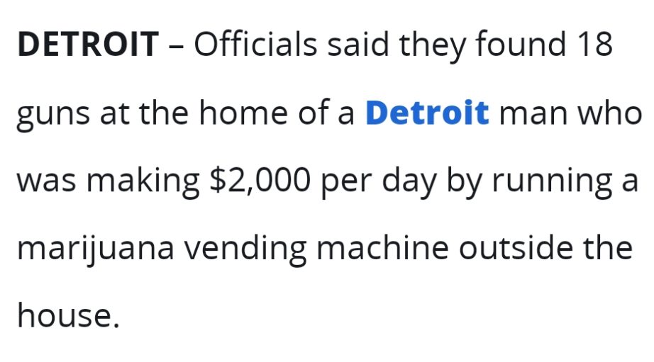 📍#WEED Detroit man made $2,000 a day from marijuana vending machine featured in #TikTok video. – #Firebarzzz #Detroit