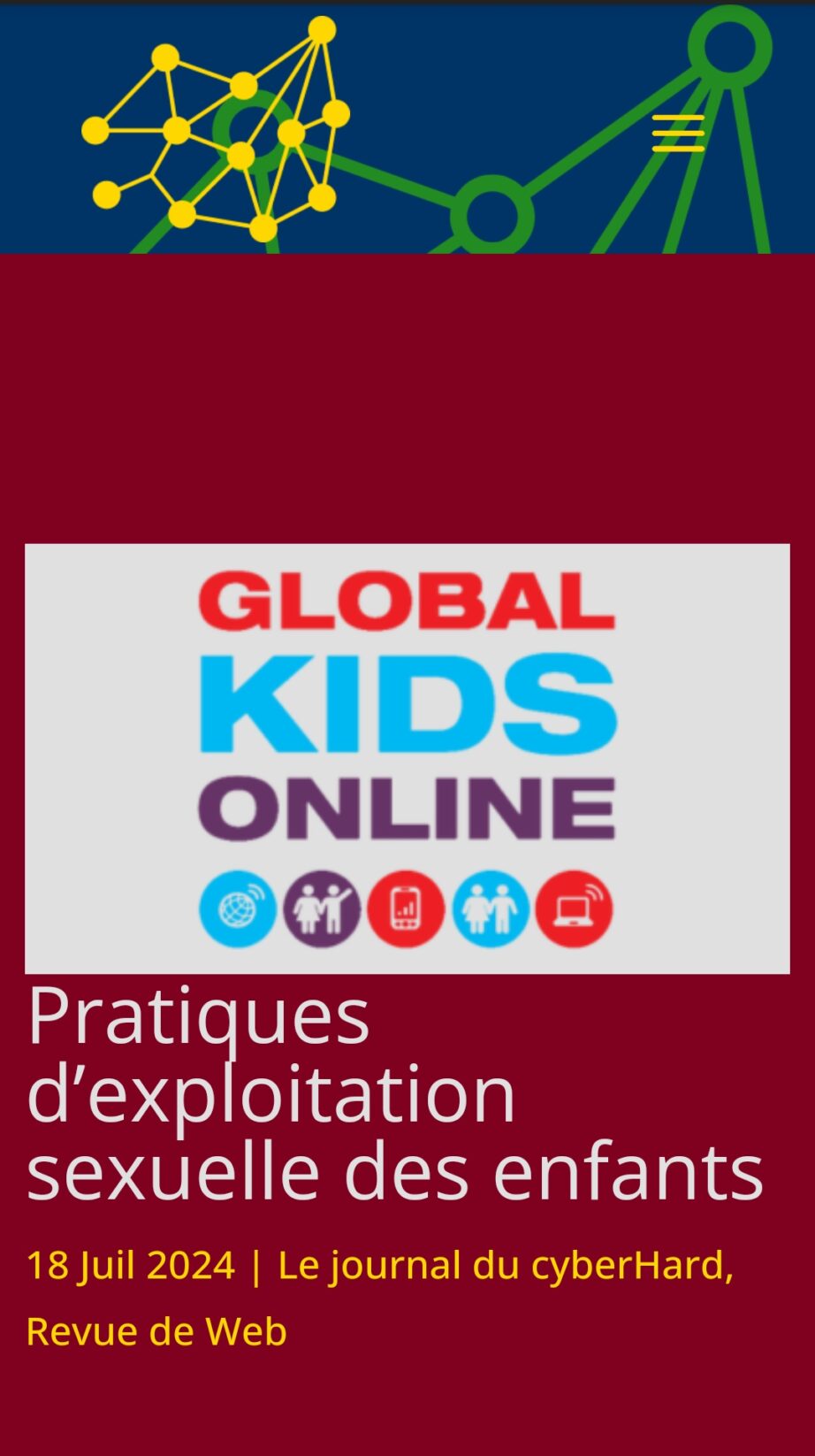 Pratiques d’exploitation sexuelle des enfants – par Le Journal Du CyberHard